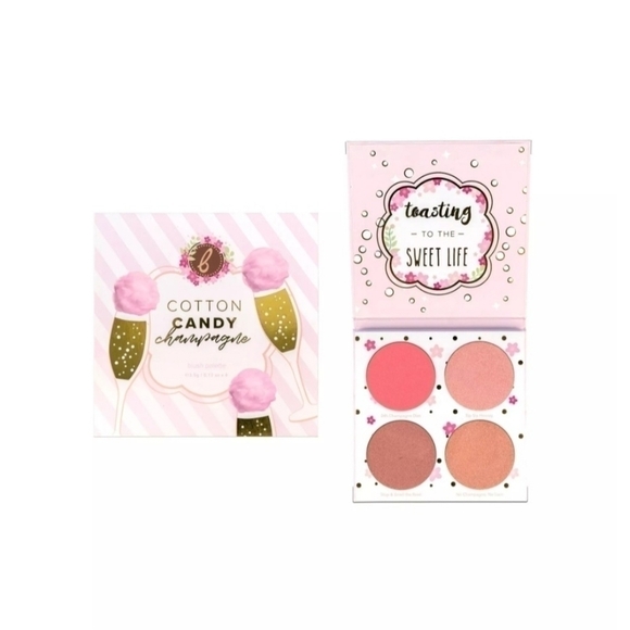 Cotton Candy Champagne Blushlighter 4 Rose-Flushed Metallic Sheen Shades Palette - Picture 1 of 10